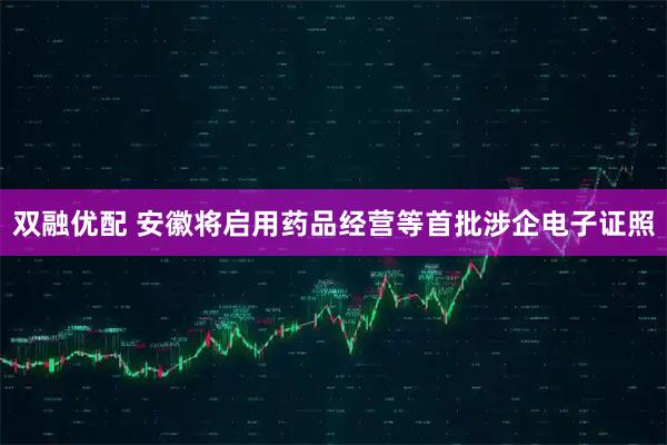 双融优配 安徽将启用药品经营等首批涉企电子证照